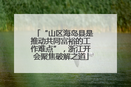 “山区海岛县是推动共同富裕的工作难点”，浙江开会聚焦破解之道
