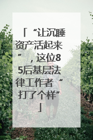 “让沉睡资产活起来”，这位85后基层法律工作者“打了个样”