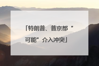 特朗普、普京都“可能”介入冲突