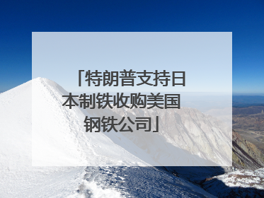 特朗普支持日本制铁收购美国钢铁公司