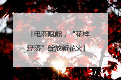 电商赋能，“花样经济”绽放新花火