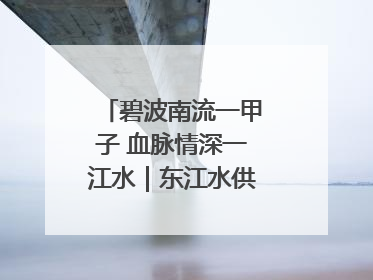 碧波南流一甲子 血脉情深一江水｜东江水供港60周年