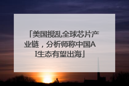 美国搅乱全球芯片产业链，分析师称中国AI生态有望出海
