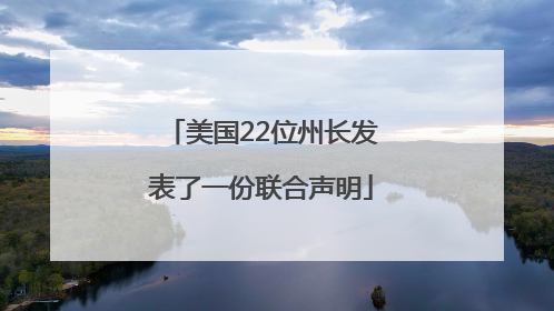 美国22位州长发表了一份联合声明