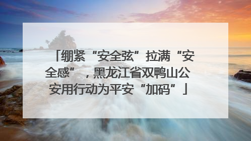 绷紧“安全弦”拉满“安全感”，黑龙江省双鸭山公安用行动为平安“加码”