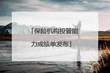 保险机构投管能力成绩单发布