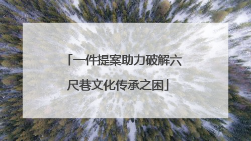 一件提案助力破解六尺巷文化传承之困