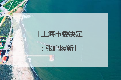 上海市委决定：张鸣履新