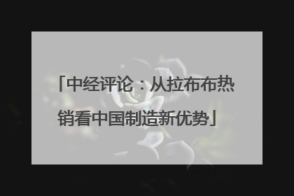 中经评论：从拉布布热销看中国制造新优势