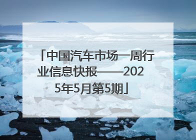 中国汽车市场一周行业信息快报——2025年5月第5期
