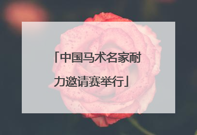 中国马术名家耐力邀请赛举行