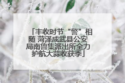 丰收时节“警”相随 菏泽成武县公安局南鲁集派出所全力护航大蒜收获季