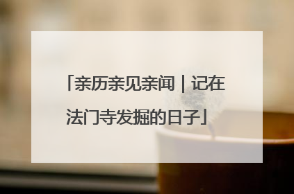 亲历亲见亲闻｜记在法门寺发掘的日子
