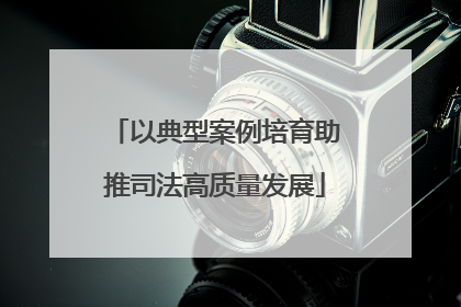 以典型案例培育助推司法高质量发展
