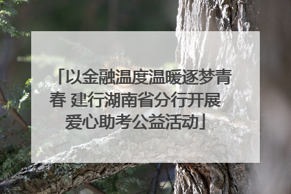 以金融温度温暖逐梦青春 建行湖南省分行开展爱心助考公益活动