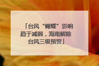 台风“蝴蝶”影响趋于减弱，海南解除台风三级预警