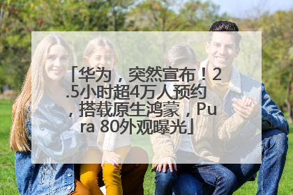 华为，突然宣布！2.5小时超4万人预约，搭载原生鸿蒙，Pura 80外观曝光