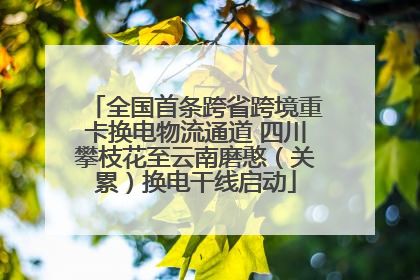 全国首条跨省跨境重卡换电物流通道 四川攀枝花至云南磨憨（关累）换电干线启动