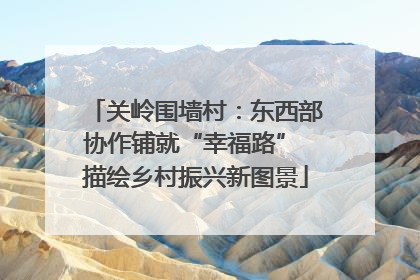 关岭围墙村：东西部协作铺就“幸福路” 描绘乡村振兴新图景