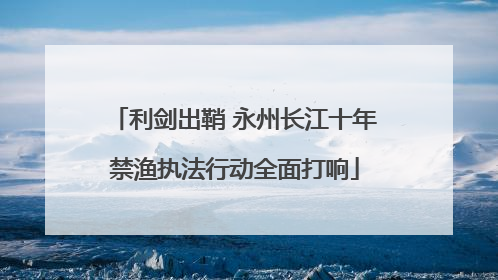 利剑出鞘 永州长江十年禁渔执法行动全面打响