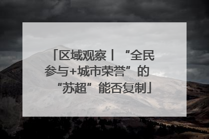 区域观察丨“全民参与+城市荣誉”的“苏超”能否复制