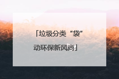 垃圾分类“袋”动环保新风尚