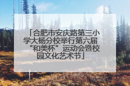 合肥市安庆路第三小学大杨分校举行第六届“和美杯”运动会暨校园文化艺术节