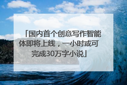 国内首个创意写作智能体即将上线，一小时或可完成30万字小说