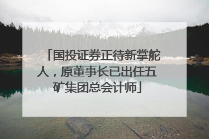 国投证券正待新掌舵人，原董事长已出任五矿集团总会计师