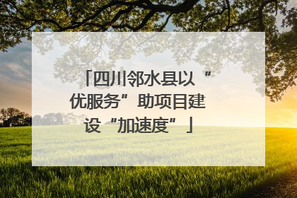 四川邻水县以“优服务”助项目建设“加速度”