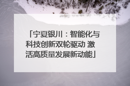 宁夏银川：智能化与科技创新双轮驱动 激活高质量发展新动能