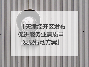 天津经开区发布促进服务业高质量发展行动方案