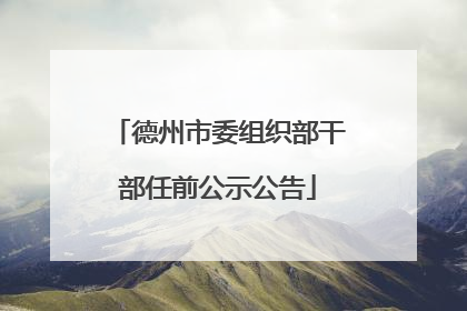德州市委组织部干部任前公示公告