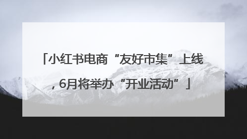 小红书电商“友好市集”上线，6月将举办“开业活动”