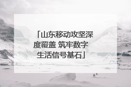 山东移动攻坚深度覆盖 筑牢数字生活信号基石