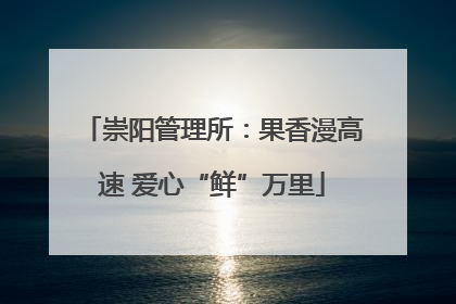 崇阳管理所：果香漫高速 爱心“鲜”万里