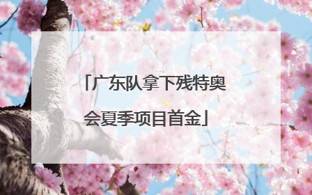 广东队拿下残特奥会夏季项目首金