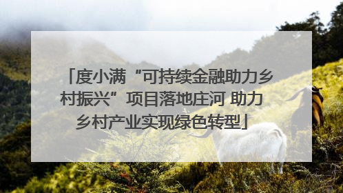 度小满“可持续金融助力乡村振兴”项目落地庄河 助力乡村产业实现绿色转型
