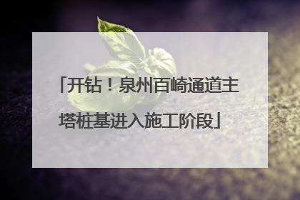 开钻！泉州百崎通道主塔桩基进入施工阶段