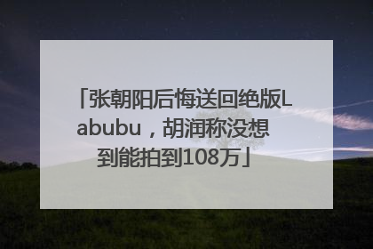 张朝阳后悔送回绝版Labubu，胡润称没想到能拍到108万