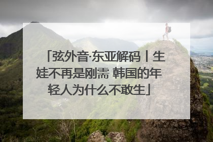 弦外音·东亚解码丨生娃不再是刚需 韩国的年轻人为什么不敢生