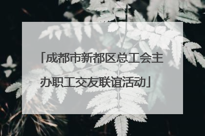 成都市新都区总工会主办职工交友联谊活动