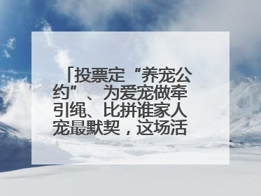 投票定“养宠公约”、为爱宠做牵引绳、比拼谁家人宠最默契，这场活动有趣更有意义