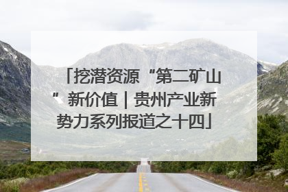 挖潜资源“第二矿山”新价值｜贵州产业新势力系列报道之十四