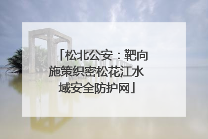 松北公安：靶向施策织密松花江水域安全防护网
