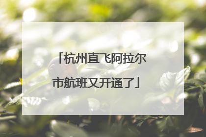 杭州直飞阿拉尔市航班又开通了