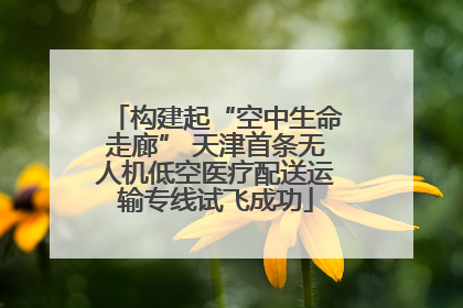 构建起“空中生命走廊” 天津首条无人机低空医疗配送运输专线试飞成功