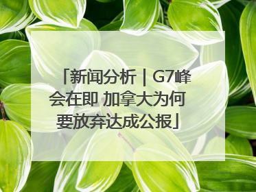 新闻分析｜G7峰会在即 加拿大为何要放弃达成公报