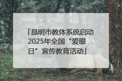 昆明市教体系统启动2025年全国“爱眼日”宣传教育活动