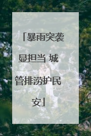 暴雨突袭显担当 城管排涝护民安